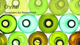  Presentation with recycle - PPT theme consisting of recycle glass - close-up of stack of various background and a  colored foreground