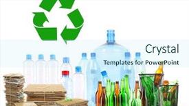  Presentation with recycling - PPT layouts featuring recycle glass - recycling concept isolated on white background and a cool aqua colored foreground