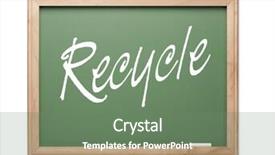  Presentation with chalk board - Beautiful slide set featuring recycle green chalk board series on a white background backdrop and a ocean colored foreground