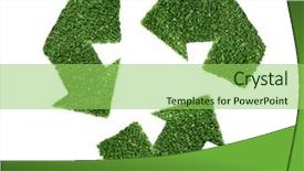  Presentation with recycle plastic - Amazing PPT theme having recycle green symbol in plastic backdrop and a yellow colored foreground