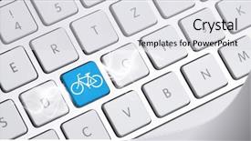  Presentation with eco - Slides consisting of recycle icon button - white keyboard with an eco background and a light gray colored foreground