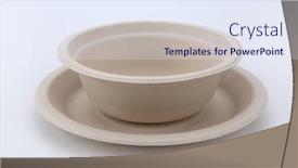  Presentation with recycle - Slide set with recycle-paper-dish-and-bowl background and a  colored foreground