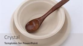  Presentation with recycle - PPT theme having recycle-paper-dish-and-bowl background and a coral colored foreground