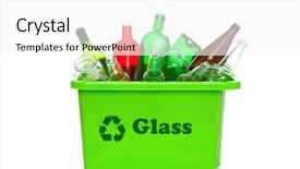  Presentation with bin - Amazing presentation theme having recycle symbol - photo of a green glass backdrop and a white colored foreground