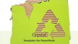  Presentation with green paper texture - Presentation enhanced with recycle-symbol-and-cardboard-waste background and a yellow colored foreground
