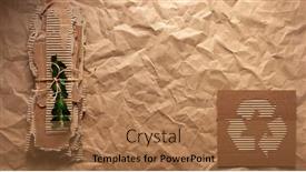  Presentation with symbol - Presentation theme having recycle-symbol-at-crumpled-paper background and a  colored foreground