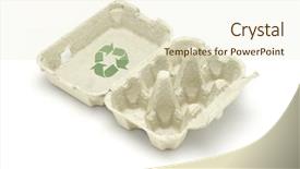  Presentation with egg - Cool new presentation design with recycle symbol on egg carton backdrop and a cream colored foreground