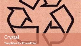  Presentation with recycle glass waste for recycling - Amazing slide set having recycle symbol printed on cardboard backdrop and a coral colored foreground