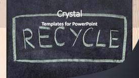  Presentation with recycle - PPT theme having recycle text background and a dark gray colored foreground