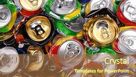  Presentation with beer - Presentation theme consisting of recycle waste - background of various crashed beer background and a tawny brown colored foreground