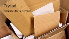  Presentation with recycling - Colorful PPT theme enhanced with recycle waste - fine image closeup of recycling backdrop and a yellow colored foreground