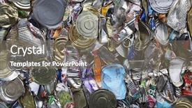  Presentation with waste - PPT theme featuring recycle waste - full frame image of crushed background and a gray colored foreground