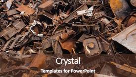 Presentation with scrap metal - Beautiful slide set featuring recycle waste - scrap metal heap backdrop and a  colored foreground