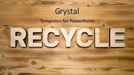  Presentation with wooden building blocks - PPT theme enhanced with recycle word made with building background and a yellow colored foreground