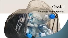  Presentation with garbage - Cool new presentation theme with recycled bottles - open black garbage bag backdrop and a soft green colored foreground