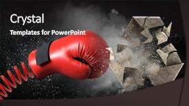  Presentation with boxing - Presentation consisting of recycled concrete - boxing glove surprise mixed media background and a  colored foreground