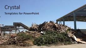  Presentation with mulch - Beautiful PPT theme featuring recycled concrete - green waste waits backdrop and a  colored foreground