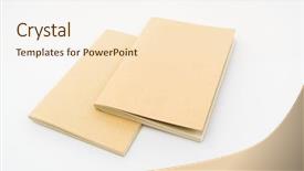  Presentation with recycling paper - Cool new PPT layouts with recycled paper book on white backdrop and a cream colored foreground