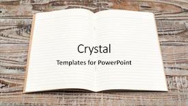  Presentation with paper heart from music book - Slide set consisting of recycled paper book on wood background and a cream colored foreground