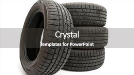  Presentation with winter - Presentation theme having recycled tires - four winter tyres isolated background and a dark gray colored foreground