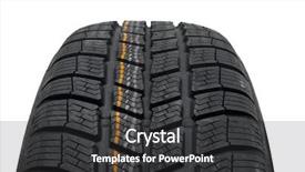  Presentation with tyre - Cool new presentation theme with recycled tires - winter tyre closeup on white backdrop and a dark gray colored foreground