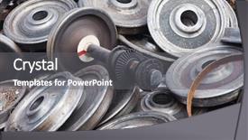  Presentation with train - Presentation enhanced with recycled train wheels background and a gray colored foreground