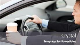  Presentation with vehicle - Cool new PPT layouts with highway recycling - transportation and vehicle concept backdrop and a  colored foreground