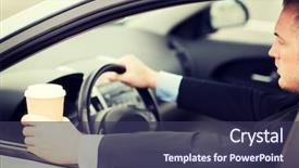  Presentation with vehicle - Slide set featuring highway recycling - transportation and vehicle concept background and a  colored foreground