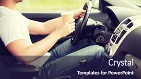  Presentation with transportation - Audience pleasing slide set consisting of highway recycling - transportation and vehicle concept backdrop and a navy blue colored foreground