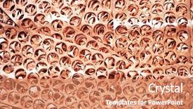  Presentation with metal recycling - Theme consisting of recycling backround of punching waste background and a coral colored foreground