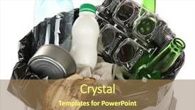  Presentation with recycling - Slides featuring recycling bin isolated on white background and a coral colored foreground