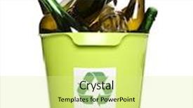  Presentation with recycling - PPT layouts having recycling bin with glass isolated on white background background and a blonde colored foreground
