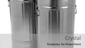  Presentation with recycling - PPT layouts with recycling bins isolated on white background and a light gray colored foreground