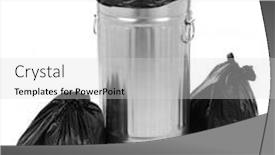  Presentation with recycle glass waste for recycling - Amazing PPT theme having recycling bins isolated on white backdrop and a light gray colored foreground