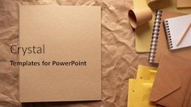  Presentation with recycling paper - Presentation design enhanced with recycling-concept-idea-and-waste background and a coral colored foreground