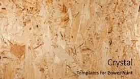  Presentation with wood board - Beautiful presentation design featuring recycling furniture - closeup of oriented strand board backdrop and a coral colored foreground