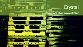  Presentation with moon in the starry night - Slide set consisting of recycling furniture - pile of pallets at night background and a tawny brown colored foreground