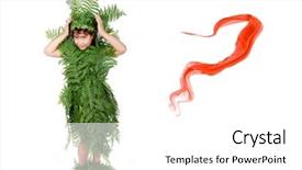  Presentation with recycling - Beautiful PPT theme featuring recycling furniture - plant girl on grass isolated backdrop and a white colored foreground