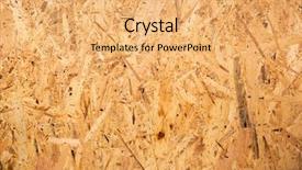  Presentation with wood board - Presentation theme enhanced with recycling furniture - recycled compressed wood chippings board background and a yellow colored foreground