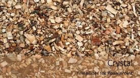  Presentation with wood texture - PPT theme consisting of recycling furniture - wood sawdust texture background and a coral colored foreground