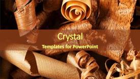  Presentation with wood - PPT theme featuring recycling furniture - wood shavings in variety background and a tawny brown colored foreground