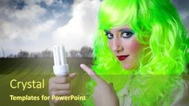  Presentation with green nature - Slides enhanced with godesses - recycling green fairy girl ecologic background and a tawny brown colored foreground