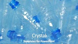  Presentation with plastic recycling - Presentation enhanced with recycling pet - plastic bottles background and a teal colored foreground
