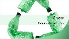  Presentation with recycle plastic - Beautiful PPT theme featuring recycling pet - recycle symbol made of used backdrop and a  colored foreground