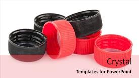  Presentation with black and red - Slides enhanced with recycling pet - red and black plastic stoppers background and a red colored foreground