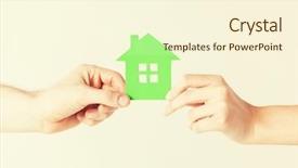  Presentation with recycling - Slide set enhanced with recycling pictures - closeup picture of woman background and a cream colored foreground