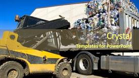  Presentation with recycle - PPT layouts featuring recycling pictures - picture of a recycle plant background and a  colored foreground