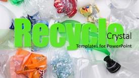  Presentation with recycle glass waste for recycling - Audience pleasing slide deck consisting of recycling pictures - picture of pet bottles recycle backdrop and a seafoam green colored foreground