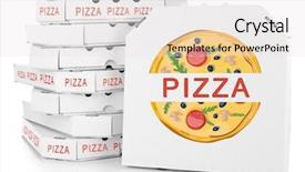  Presentation with recycling - Colorful slide set enhanced with recycling pictures - pizza boxes isolated on white backdrop and a  colored foreground