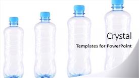  Presentation with evolution - Presentation theme enhanced with recycling plastics - evolution concept plastic bottles isolated background and a sky blue colored foreground